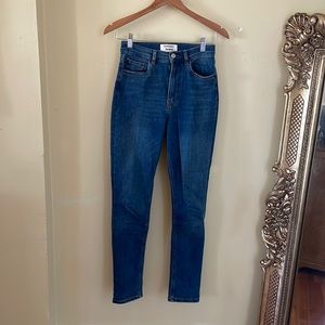 Reformation high and skinny jeans in “Destin” wash